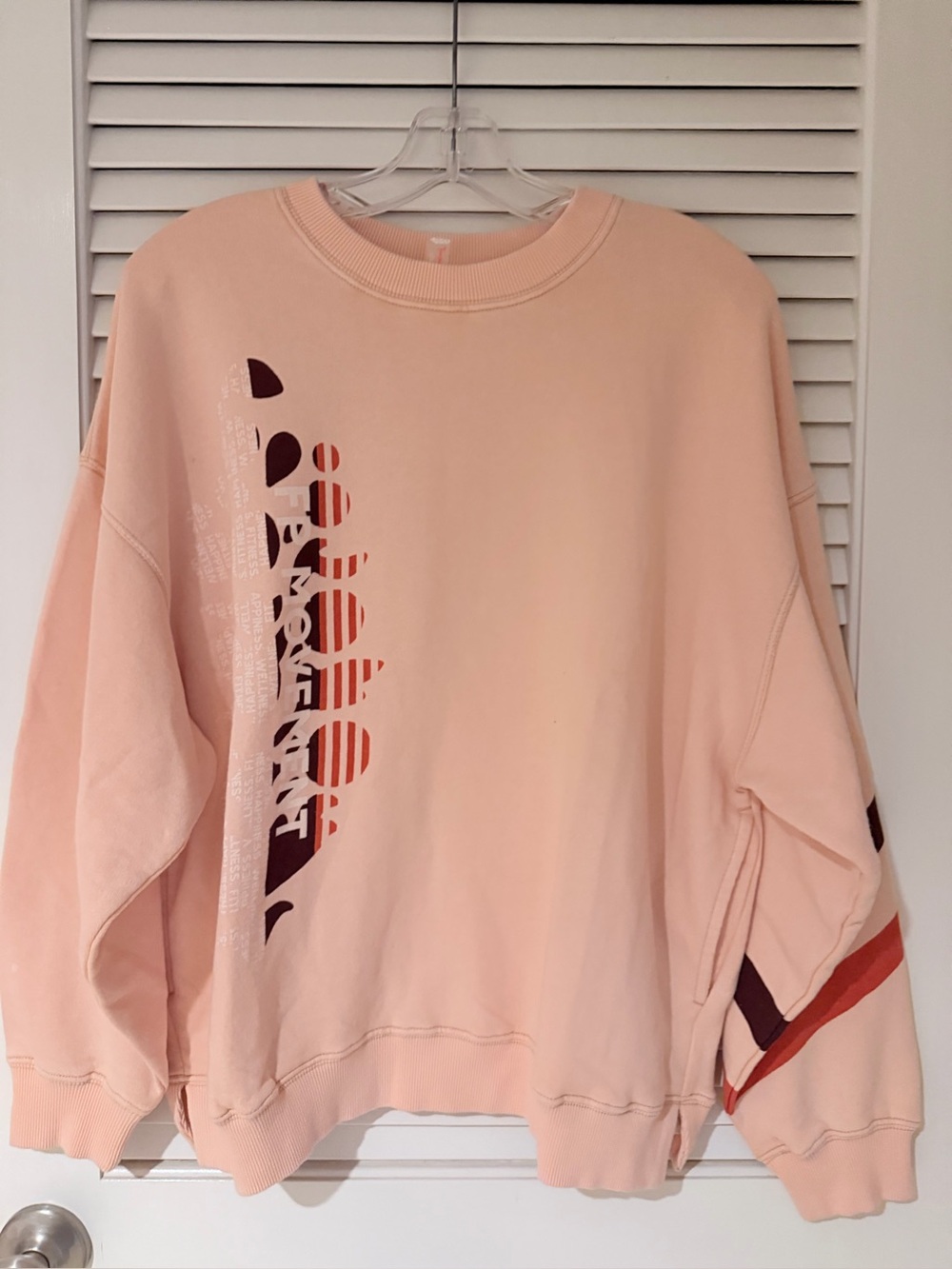 NWOT FP Movement by Free People Peach Crewneck with Vertical Logo - Picture 2 of 4